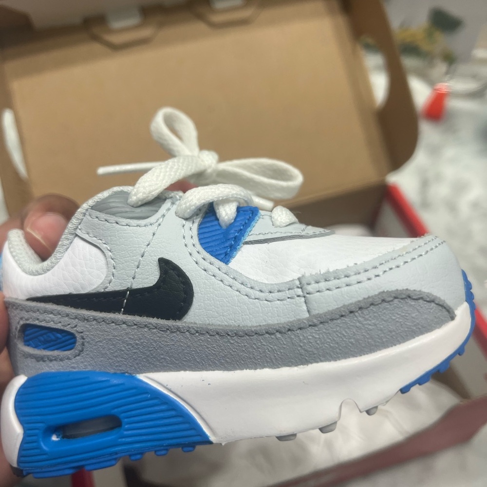 Nike Gray and Blue Air Max Sneakers with Classic Design